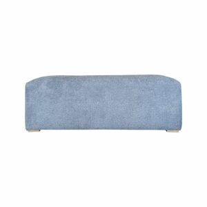 Boucle Fabric Bed End Stool in blue