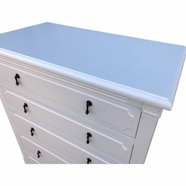 White Wooden Storage Cabinet 5 Tier Chest With Drawers