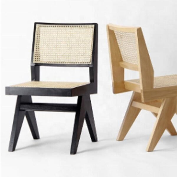 Nordic Natural Rattan Leisure Wood Back Chair - Image 3