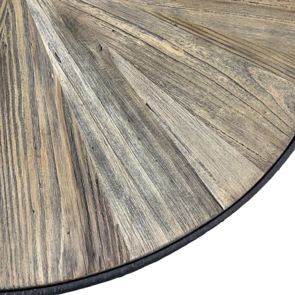 Iron Frame Industrial Round Side Table with Recycled Wood Top - Slika 5