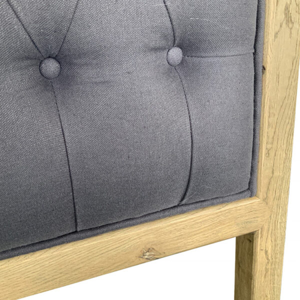 French Style Carved Wood Frame Upholstered Tufted Headboard - Image 5