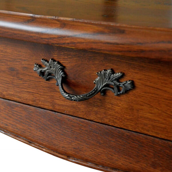 Vintage Luxury Antique Carved Wood Corner Cabinet with Drawer - Image 6