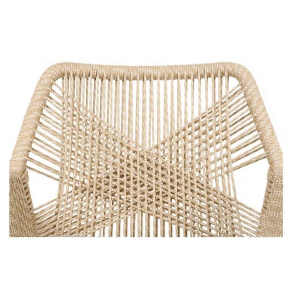 Lorry Modern Upholstered Woven Rope Dining Chair - Image 5