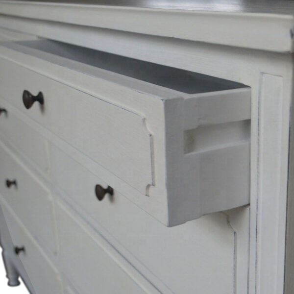French Style Wooden Antique Chest with Eight Drawers - Image 6