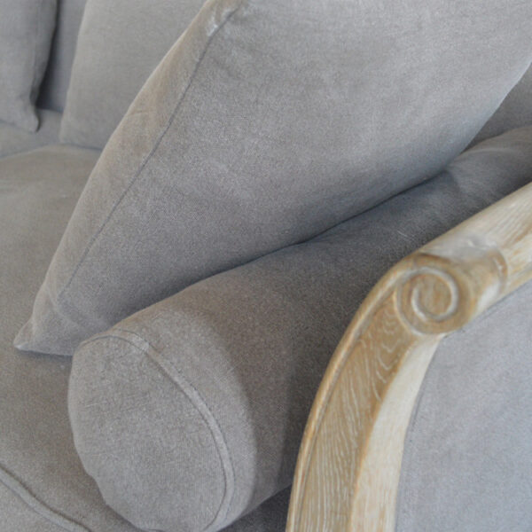 Luxury Fabric Upholstered Wood Carved 3 Seater Lounges - Slika 6
