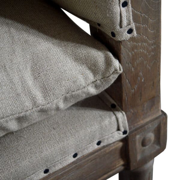 Upholstered Fabric Antique Wooden Daybed - Imagen 5