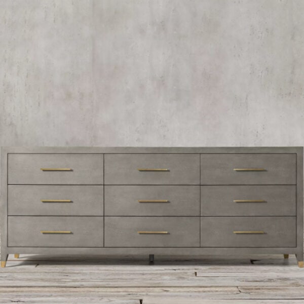 Shagreen Wood Modern Style Cabinet with 9 Drawers - Image 5
