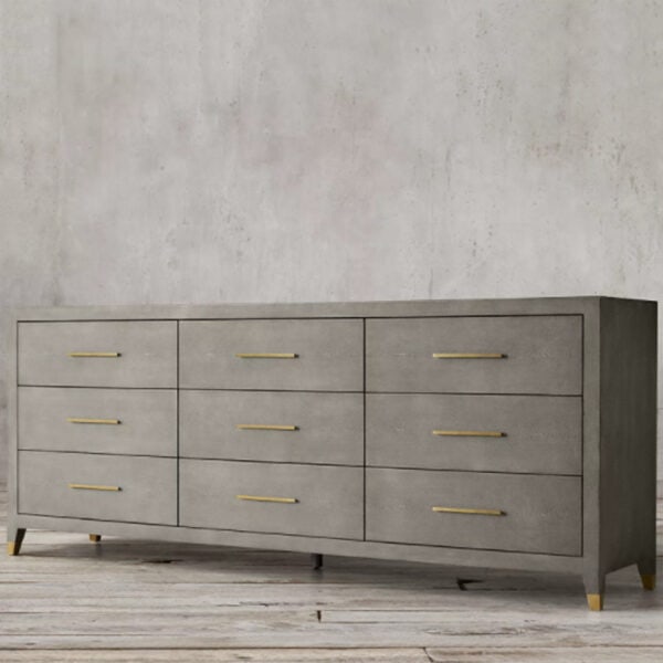 Shagreen Wood Modern Style Cabinet with 9 Drawers - Image 2