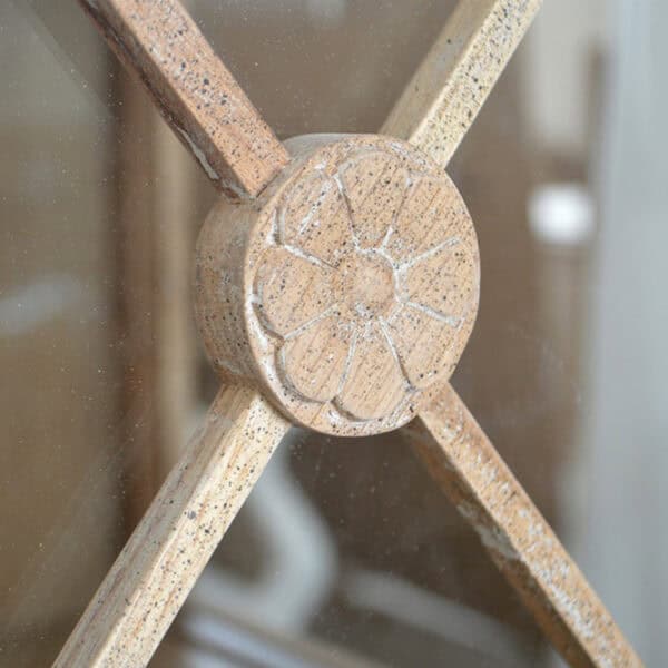 Antique Style Glazed Wood Cabinet with Glass Door - Image 5