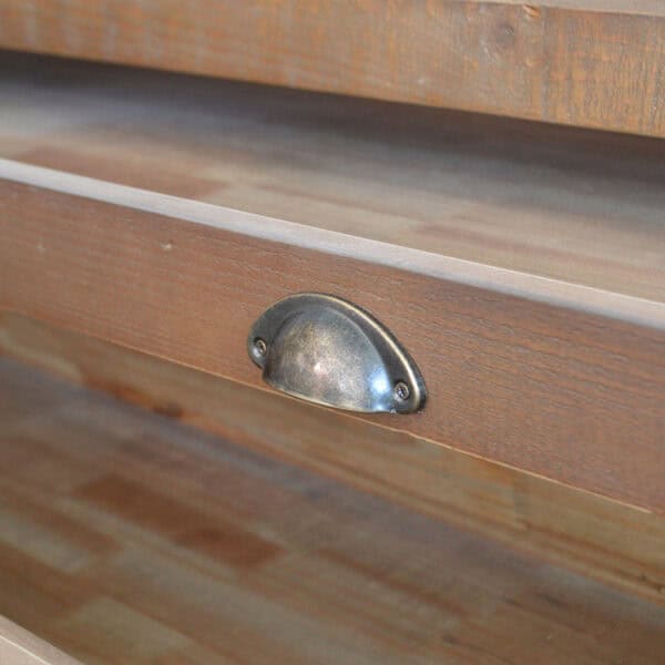 Rustic Vintage Wood Storage Console Table With Drawers - Image 6