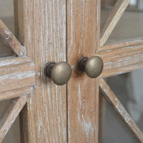 Antique Style Glazed Wood Cabinet with Glass Door - Image 4