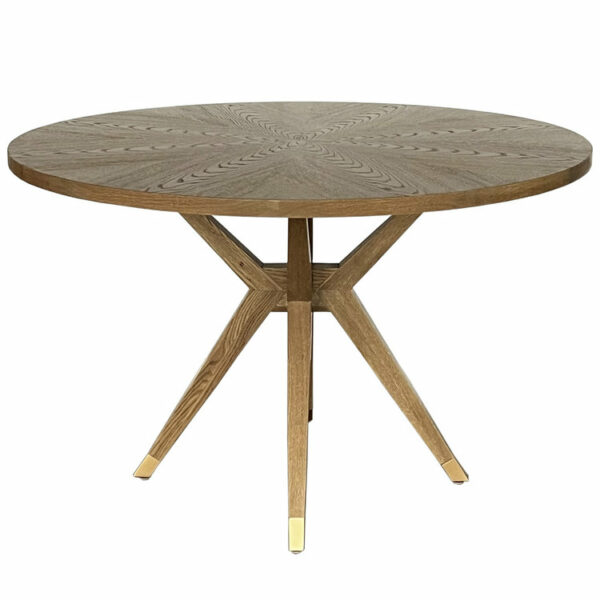 Ronde eettafel van natuurlijk hout