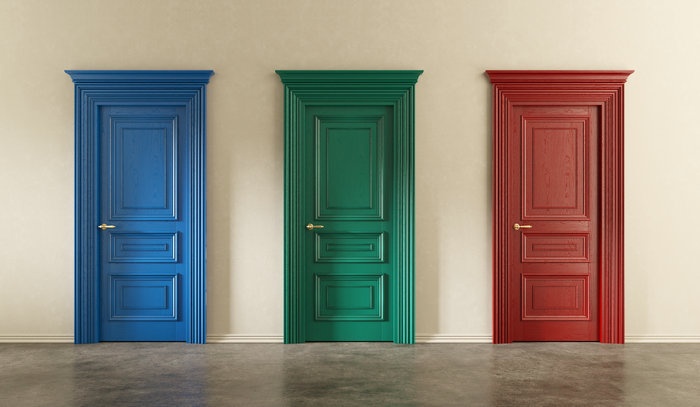 Contrasting Blue Doors with Other Colors