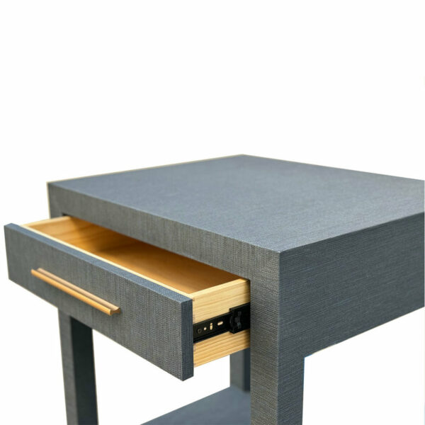 grass cloth side table