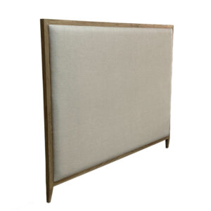 The "Luxury Modern Bedroom Furniture Soft Linen Headboard King" features a beige headboard with a wooden frame, adding elegance and comfort to any luxury bedroom.