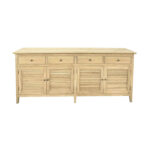 Houten dressoir met 4 lades en 4 jaloeziedeuren.