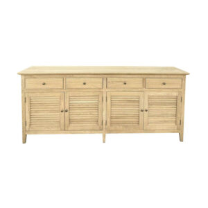 Credenza in legno con 4 cassetti e 4 ante a persiana.