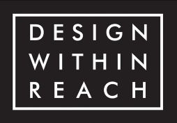 „Design Within Reach“ се появява в смел бял шрифт без серифи, центриран върху черно с бяла рамка – идеален за луксозни мебели през 2025 г.
