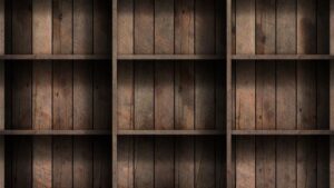 Empty wooden storage shelves for home organization and decor.