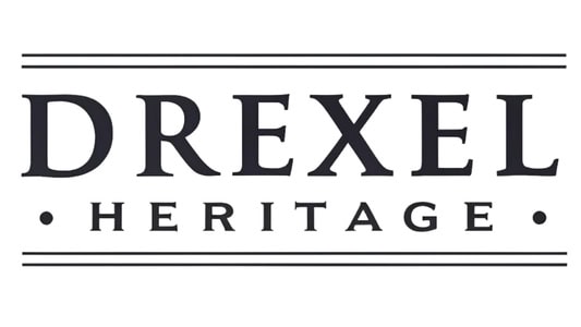 Logo of Drexel Heritage, a renowned vintage furniture manufacturer known for quality craftsmanship and timeless designs.