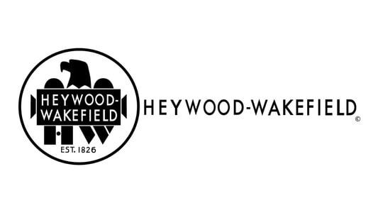 Logo of Heywood-Wakefield, a renowned vintage furniture manufacturer established in 1826, known for high-quality classic furniture pieces.