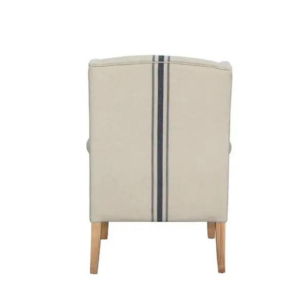 French Classic Linen Upholstered Antique Wing Back Chair