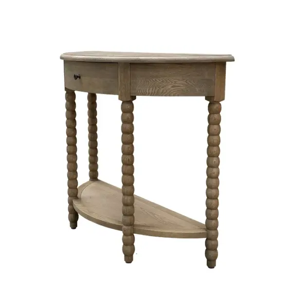 Weathered Oak Console Table Curved Console Table with Drawer