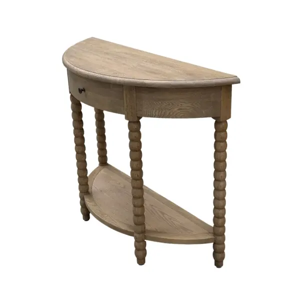 Weathered Oak Console Table Curved Console Table with Drawer