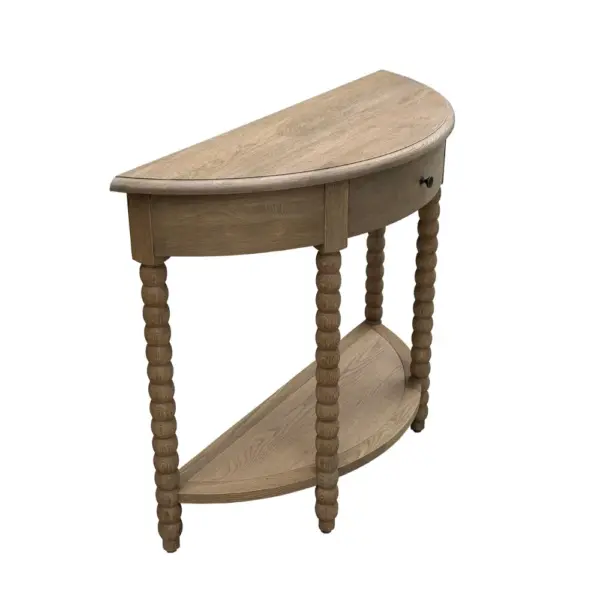 Weathered Oak Console Table Curved Console Table with Drawer