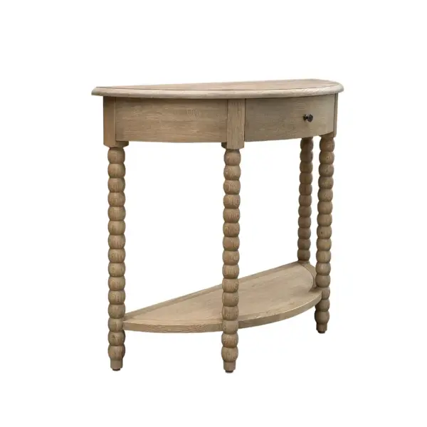 Weathered Oak Console Table Curved Console Table with Drawer