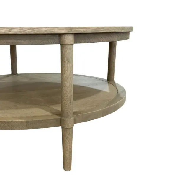 Antique Style Solid Wood Large Round Side Table