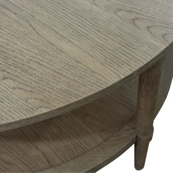 Antique Style Solid Wood Large Round Side Table