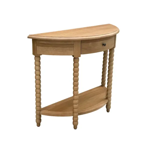 Hamptons Style Solid Oak Console Table with Shelf