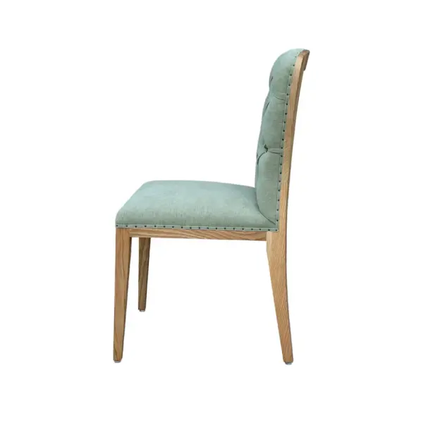 Nordic Luxury Solid Ash Wood Light Green Dining Chair for Home Use