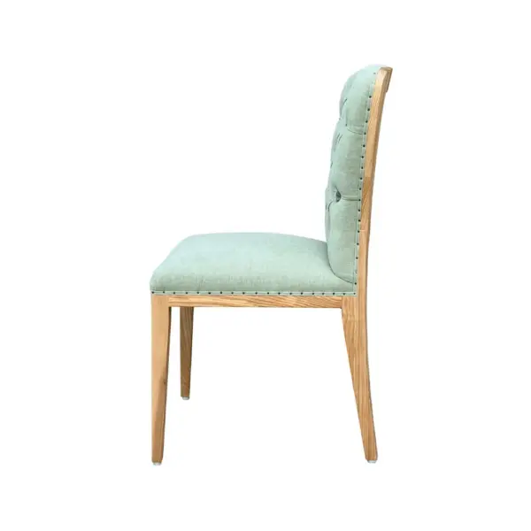 Nordic Luxury Solid Ash Wood Light Green Dining Chair for Home Use