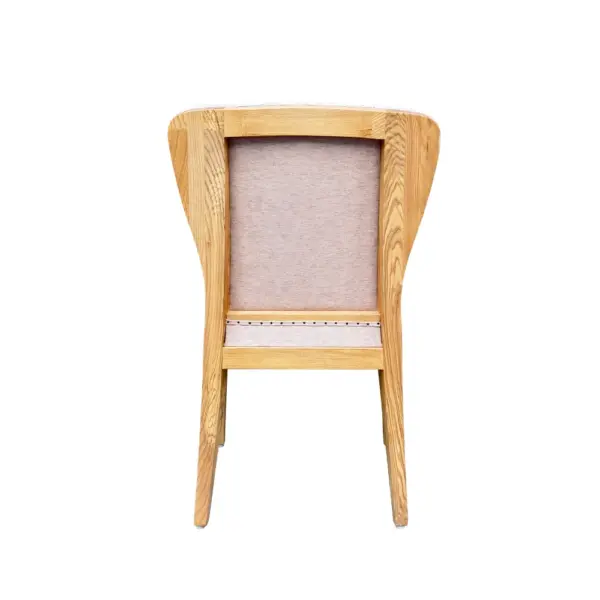 Ash Wood Pink Upholstered Dining Chair