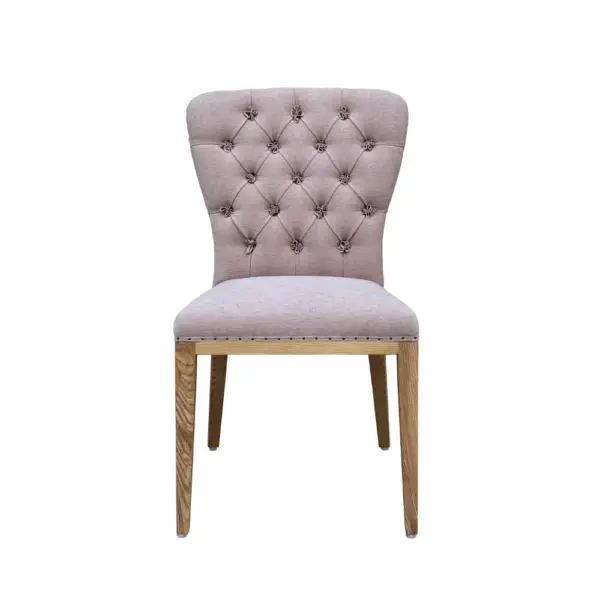 Ash Wood Pink Upholstered Dining Chair