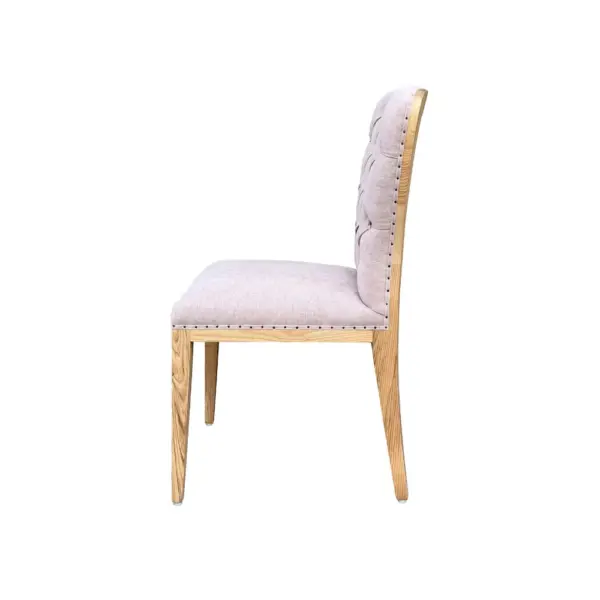 Ash Wood Pink Upholstered Dining Chair