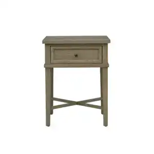 Antique wooden side table with a single drawer, perfect for vintage or rustic home decor. Crafted from durable wood with a natural finish, featuring a simple design and functional storage.