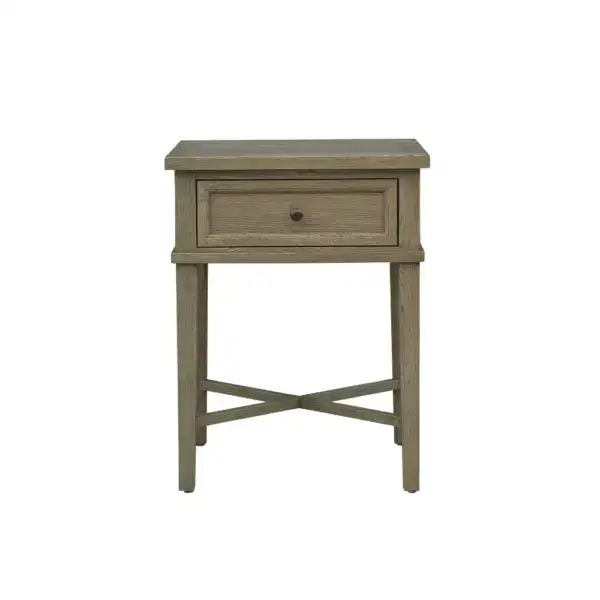 Antique wooden side table with a single drawer, perfect for vintage or rustic home decor. Crafted from durable wood with a natural finish, featuring a simple design and functional storage.