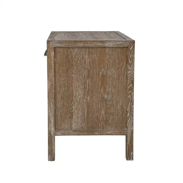 Vintage wooden bedside table with single drawer, rustic design, ideal for bedroom storage. Crafted from natural wood, perfect for small spaces and vintage decor.