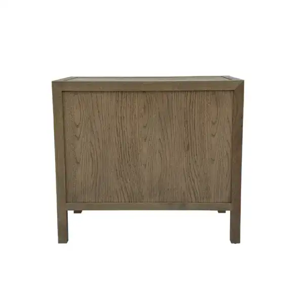 Elegant French antique-style solid oak nightstand, crafted from high-quality wood, perfect for classic bedroom decor.